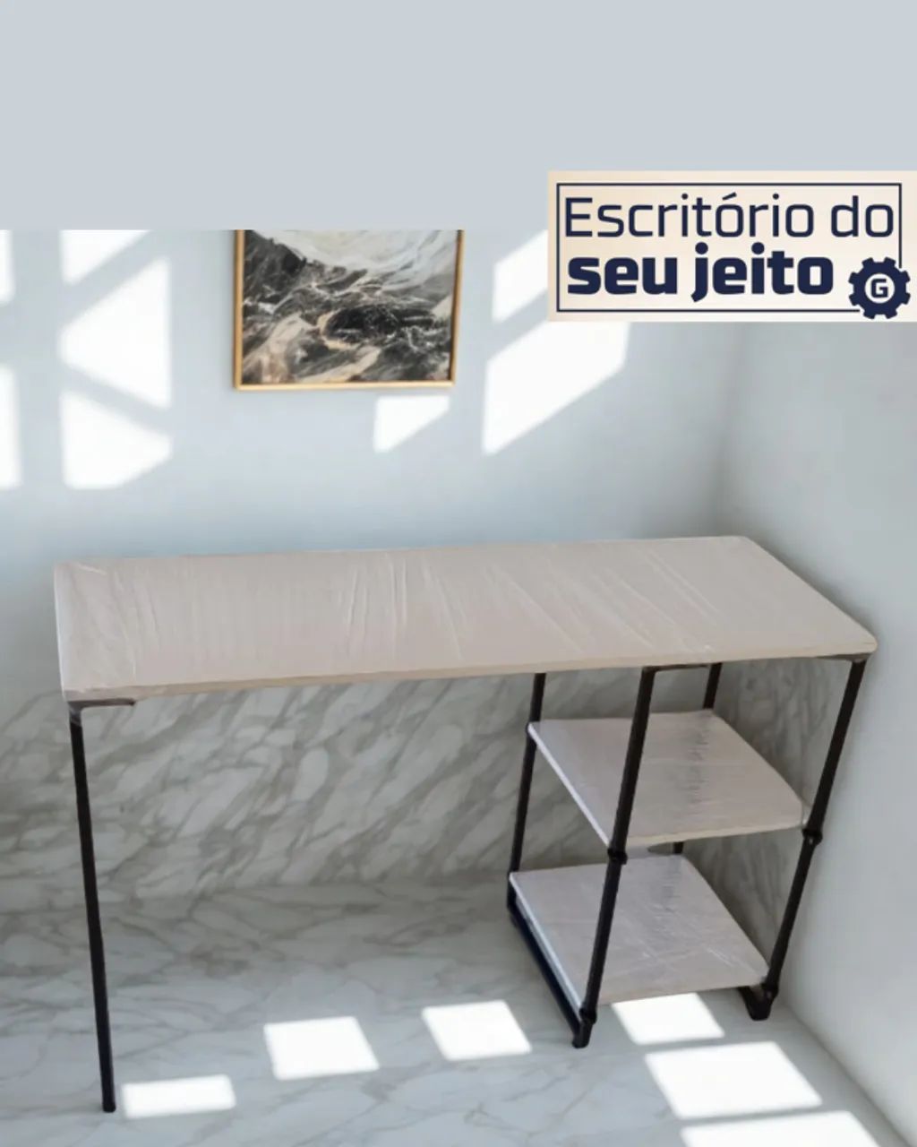 Escrivaninha 1,1m NOVA Mesa Estilo Industrial Multiuso para Computador Notebook de Estudo