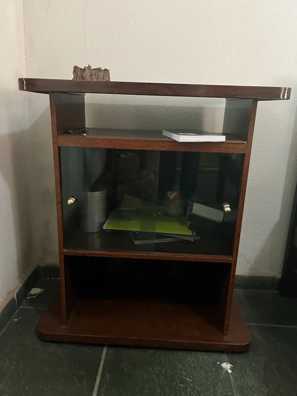 Rack de madeira e vidro para Tv