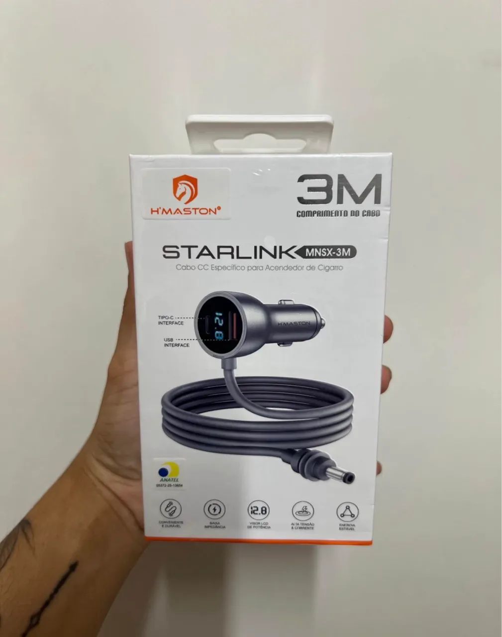 CABO PRA STARLINK PRO CINCERO DO CARRO DE 3 metros ?