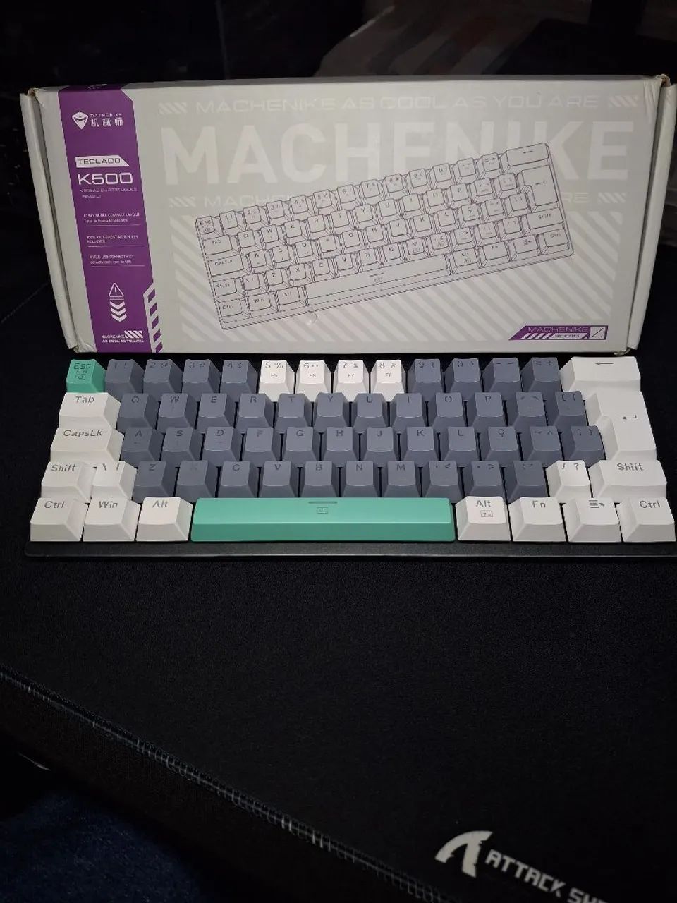 Teclado Mecânico Machenike K500B61 ABNT2 (Switch Marrom)