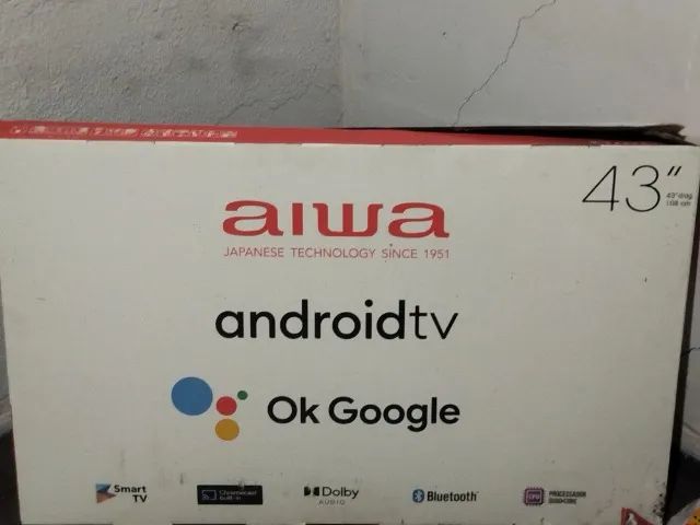 Smat tv aiwa 43 polegadas semi nova com Android tv