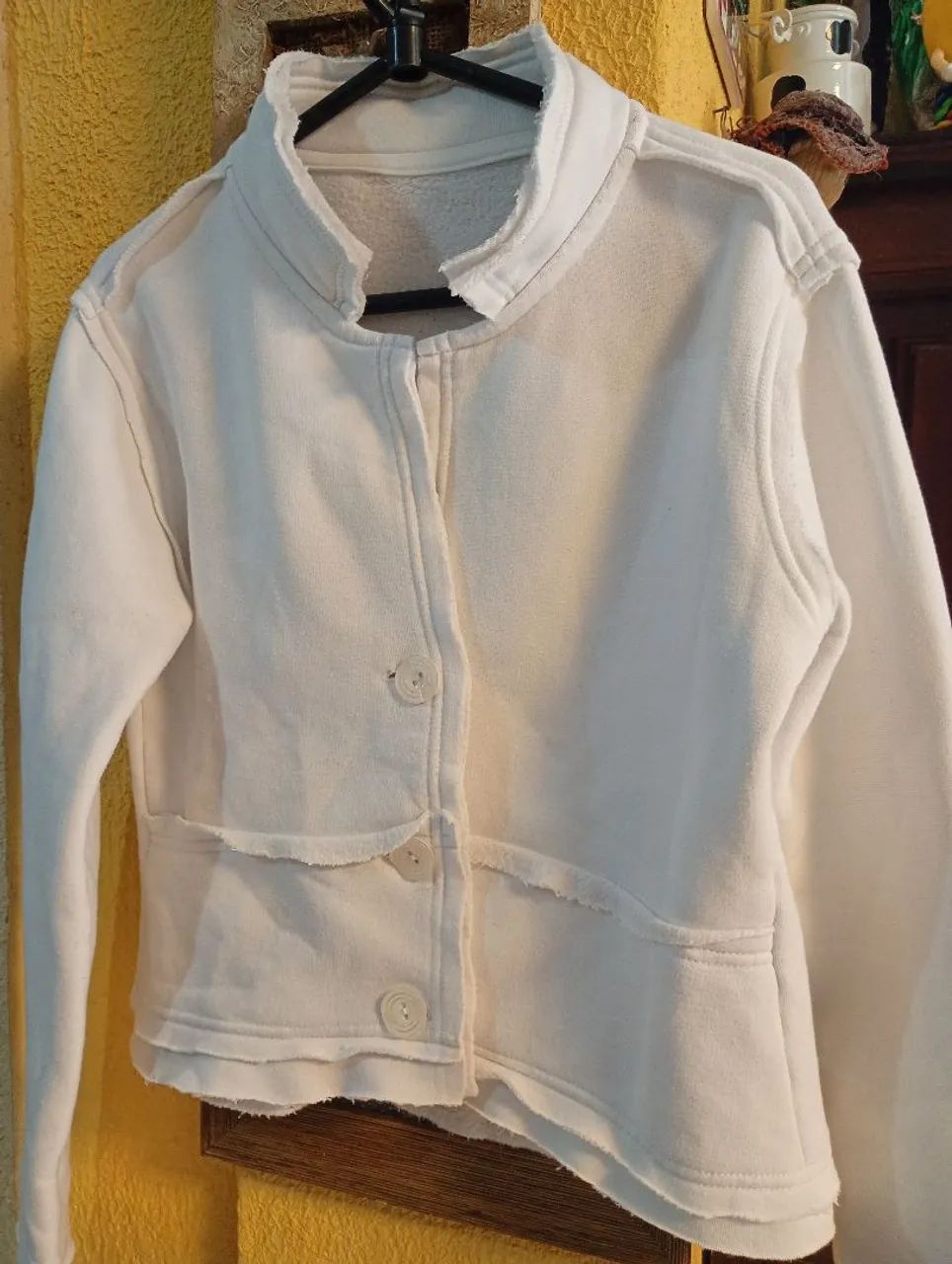 Casaquinho branco moletom com elastano M - Foto 2