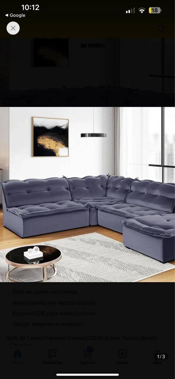 Vendo sofá de canto suede 