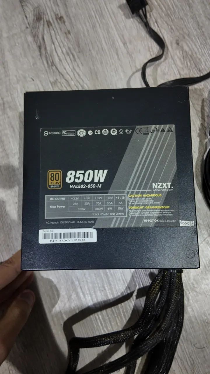 Fonte 850w NZXT HALE82 80 Plus - Foto 5