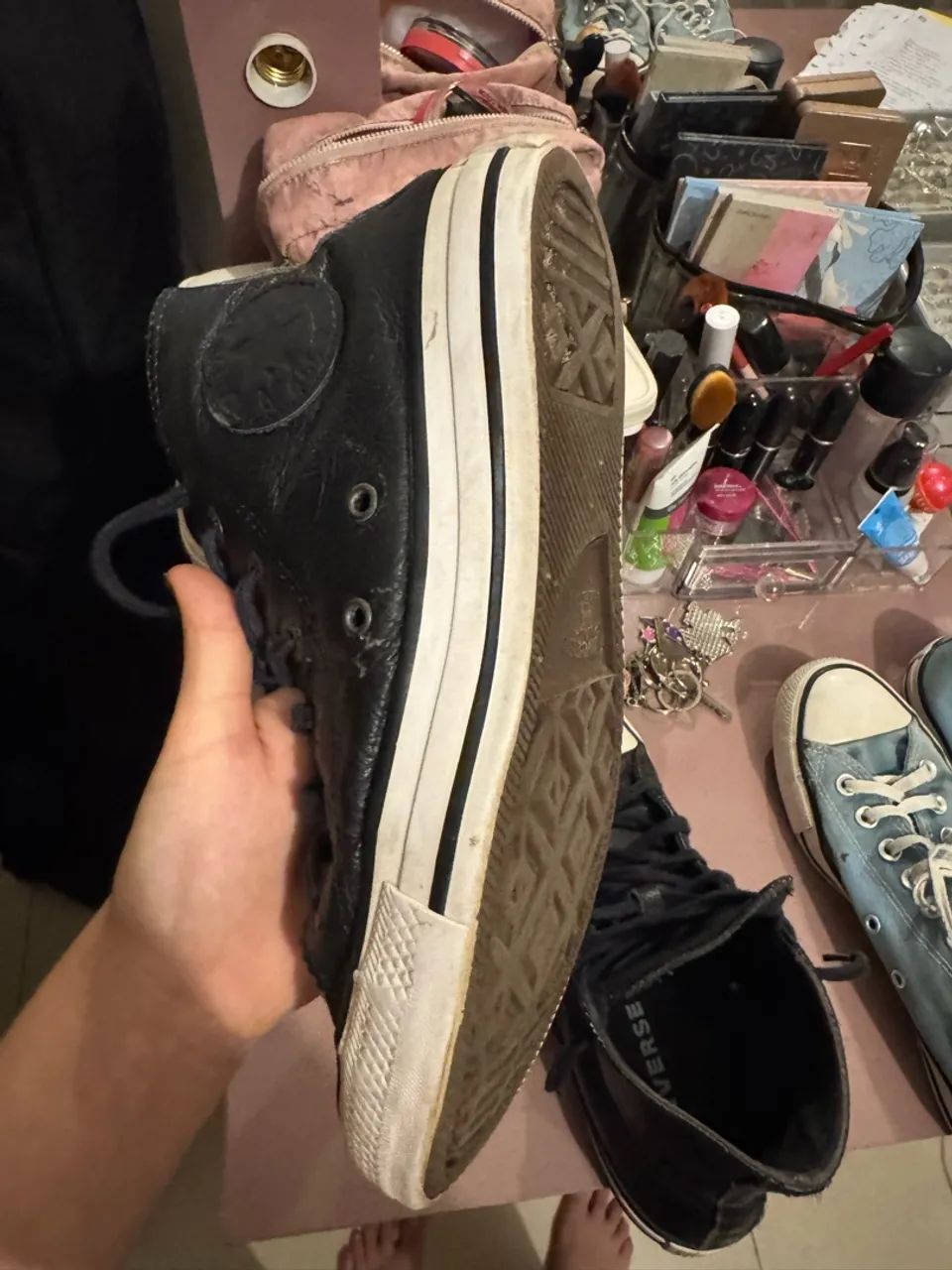 All Star preto de couro  - Foto 5