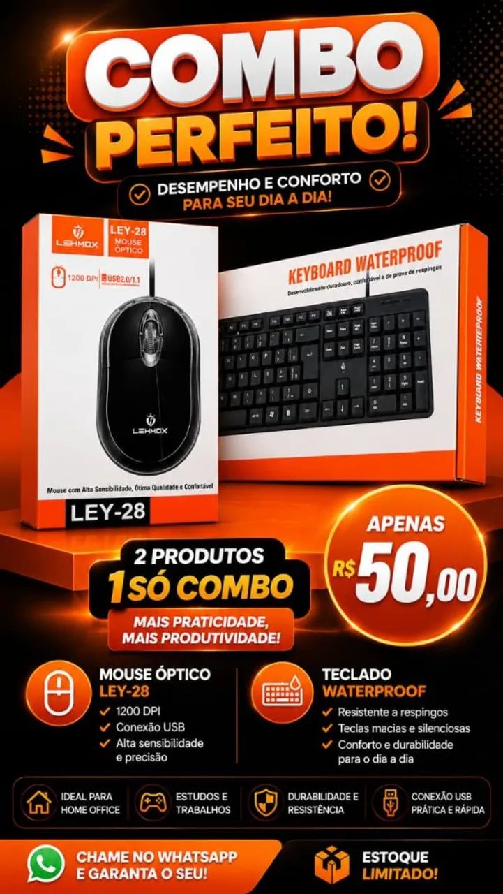 kit teclado e mouse