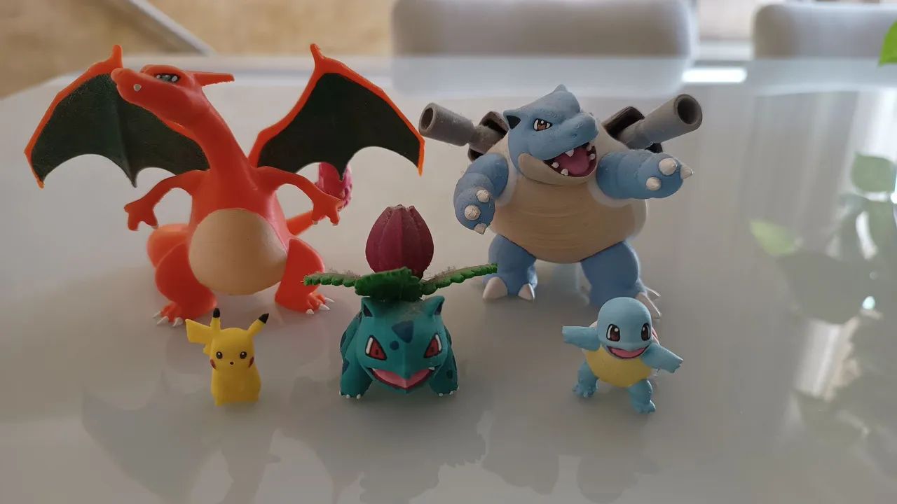 POKEMON INICIAIS EM 3D (CHARIZARD, BLASTOISE, PIKACHU...)