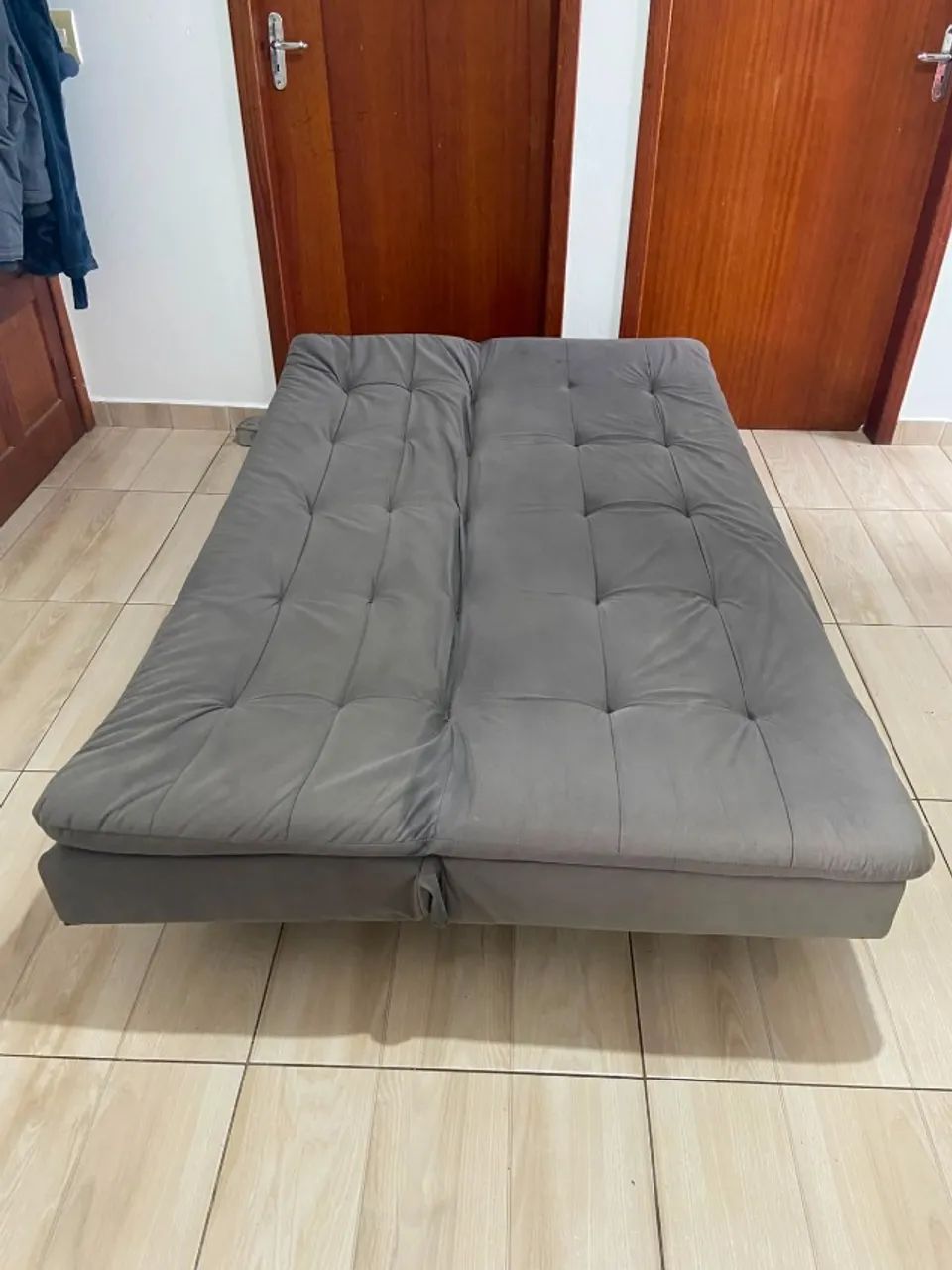 Sofá cama cinza - Foto 5