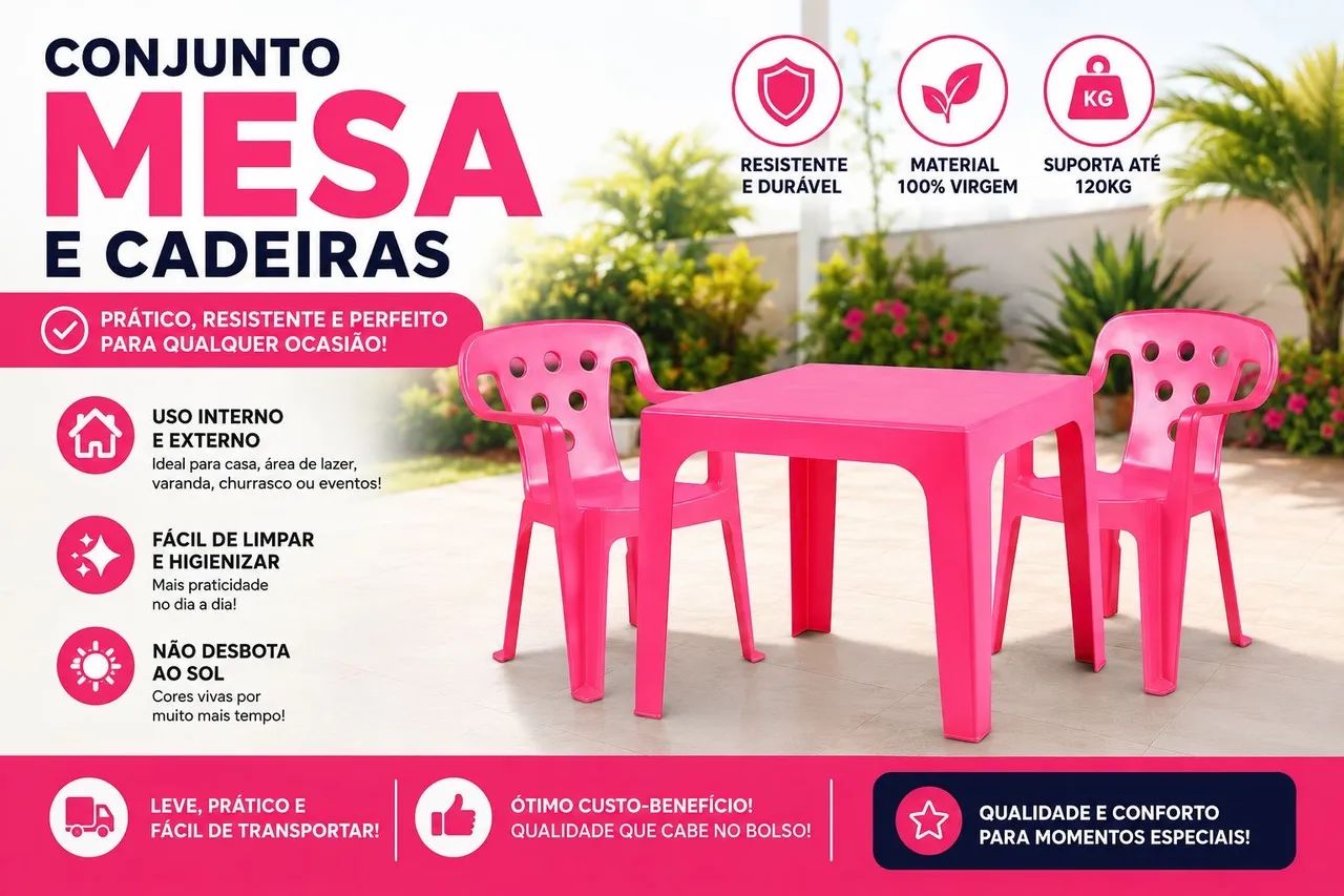 Mesa com duas cadeiras infantil