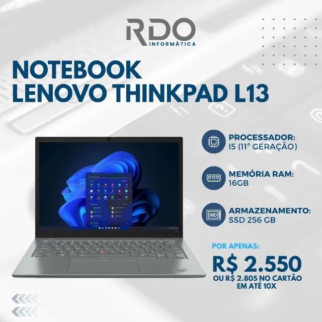 Lenovo ThinkPad L13 i5 11ª 16GB SSD 256GB Notebook Empresarial