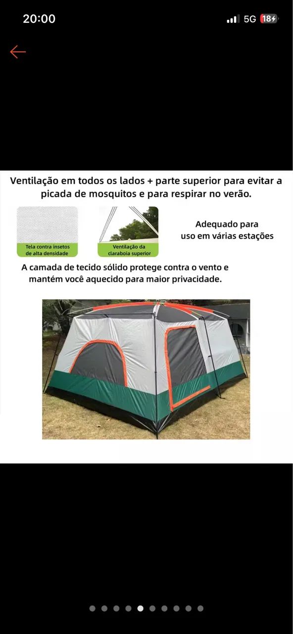 Barraca Joyfox Camping Acampamento 4-6 Pessoas Impermeavel - Foto 6