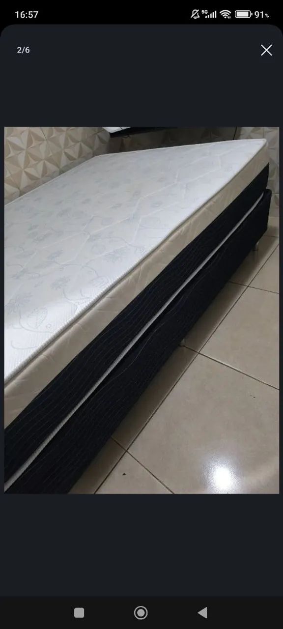 Vendo cama box de casal nova com molas ensacadas colchão e a base - Foto 2