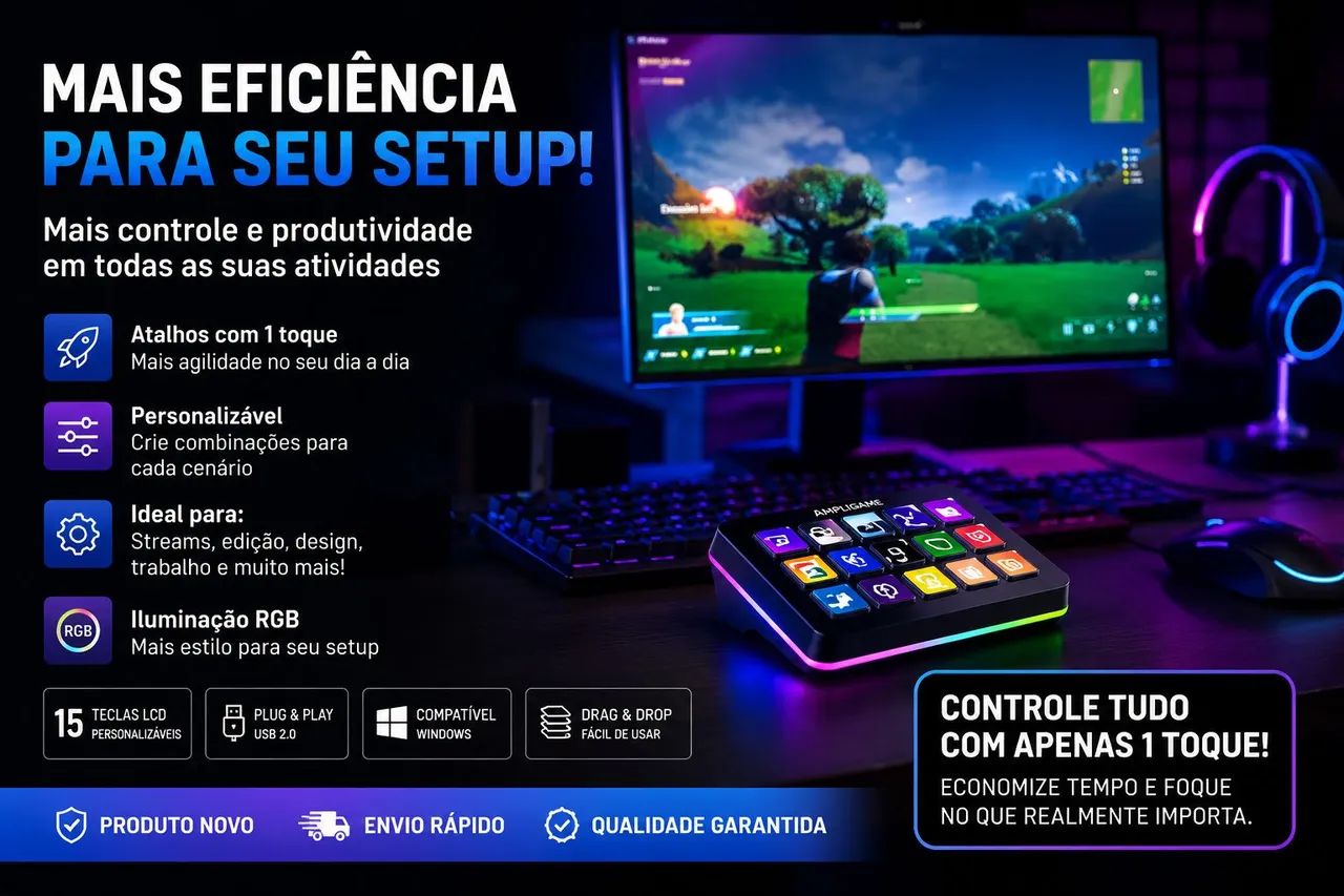 Control Deck 15 Teclas LCD RGB Stream Deck OBS TikTok - Foto 2