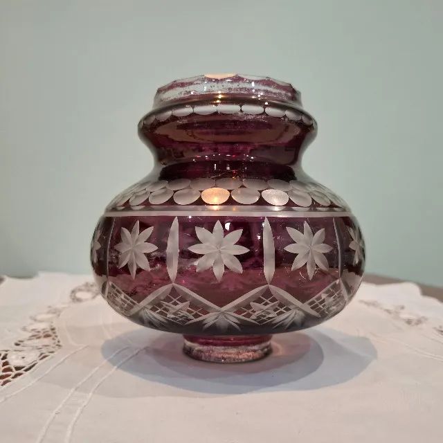 Cúpula de vidro entalhado roxa - Foto 2