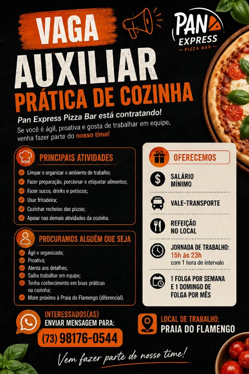 Auxiliar pratica de cozinha