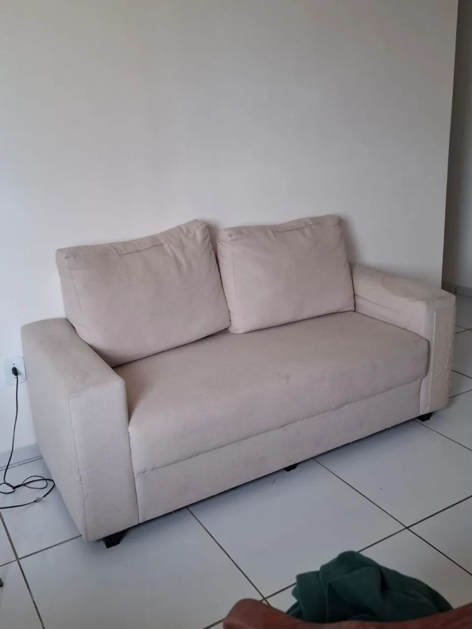 Sofá usado linho estrutura conservada - Foto 2