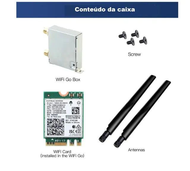Wifi intel ax210 com bluetooth para Placa mãe Asus b550 x570 e outras - Foto 4