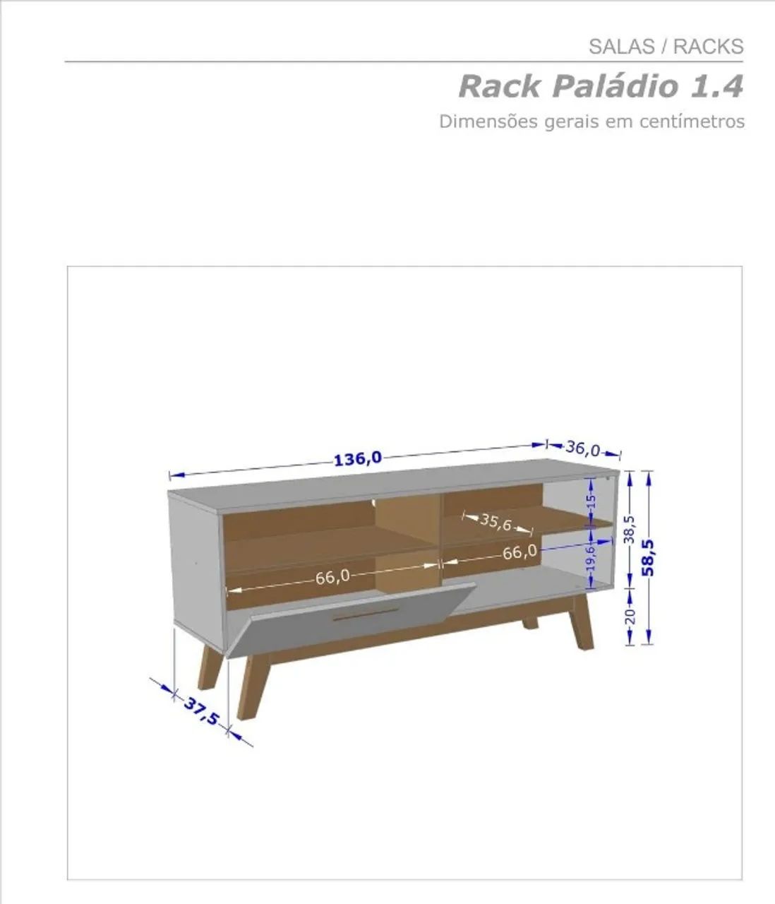 Rack Bancada Paladio TV 55 - Foto 3