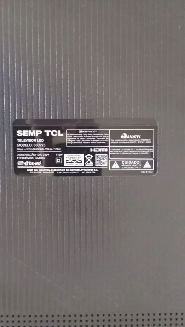 TV TCL 50" QLED com defeito de imagem  - Foto 4
