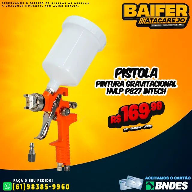 Pistola Pintura Gravitacional HVLP P827 Intech