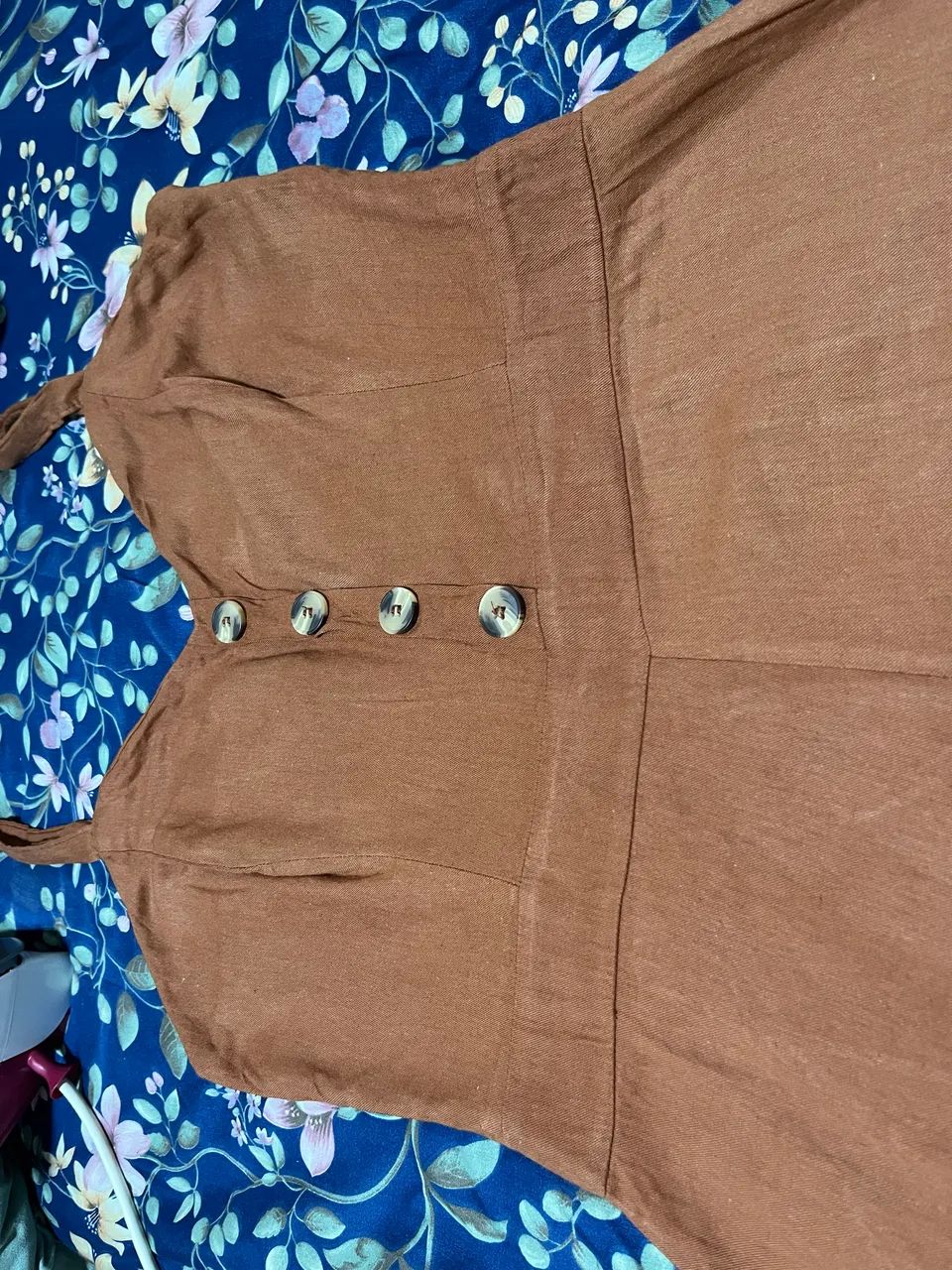 Macaquinho / Vestido Feminino Terracota com Botões