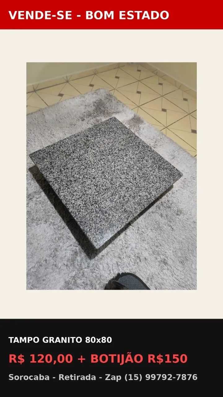 Tampo de mesa granito avulso - Foto 2
