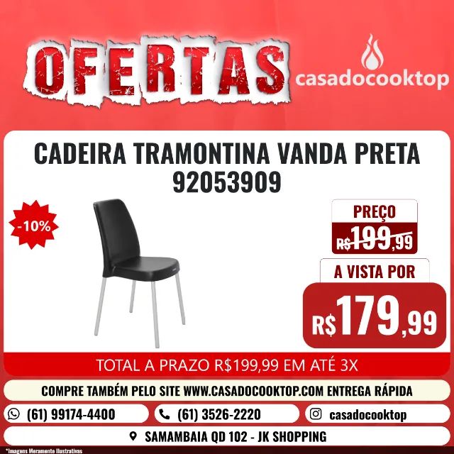 CADEIRA TRAMONTINA VANDA PRETA *