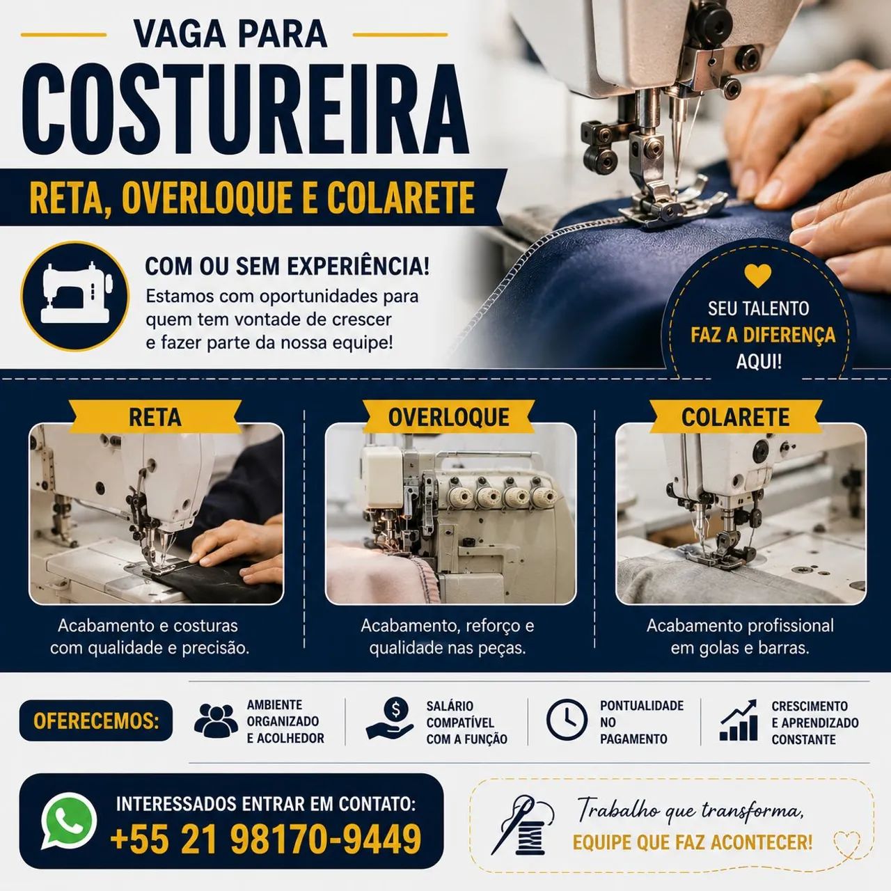 Procuramos Costureira