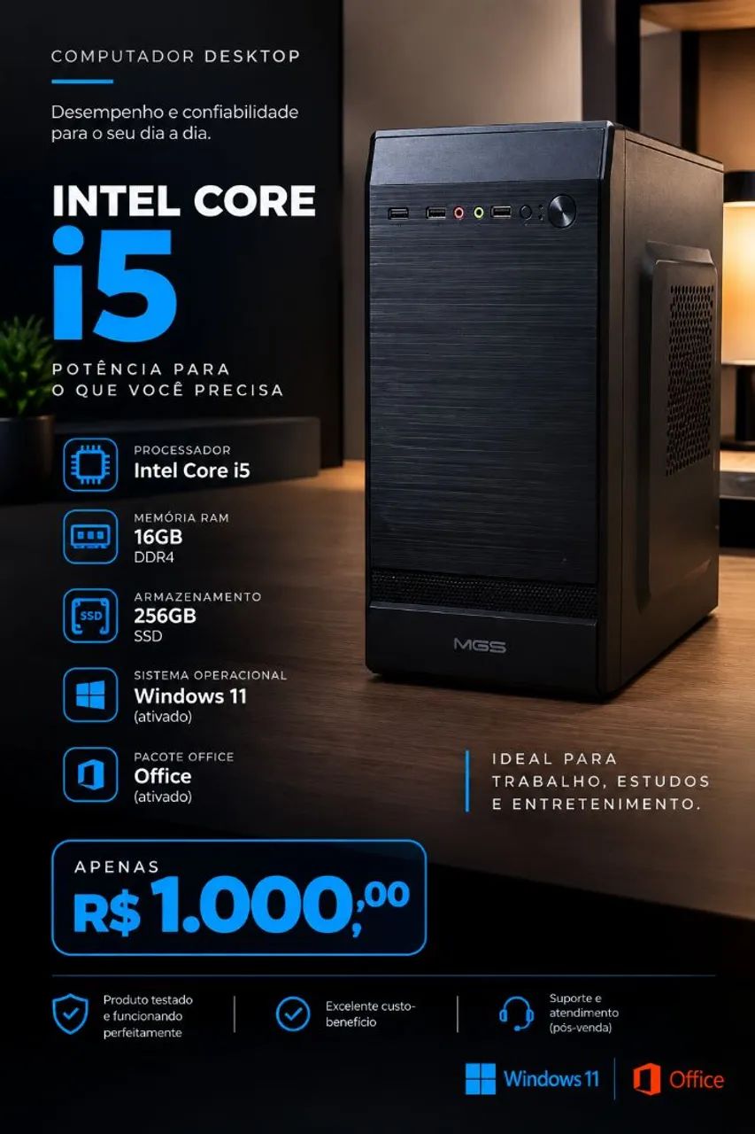 Pc i5 16gb + SSD 256gb & Wi-fi 