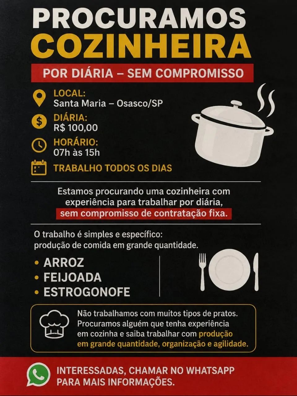 Vagas de chapeiro e cozinheira - Foto 2