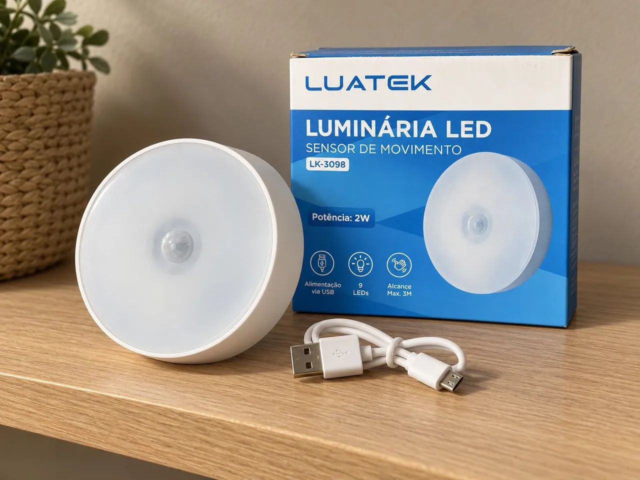 Luminária LED com Sensor de Movimento Luatek LK-3098 2W USB - Foto 2