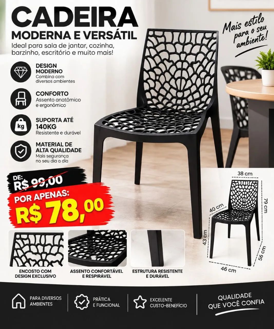 Cadeira em Polipropuleno