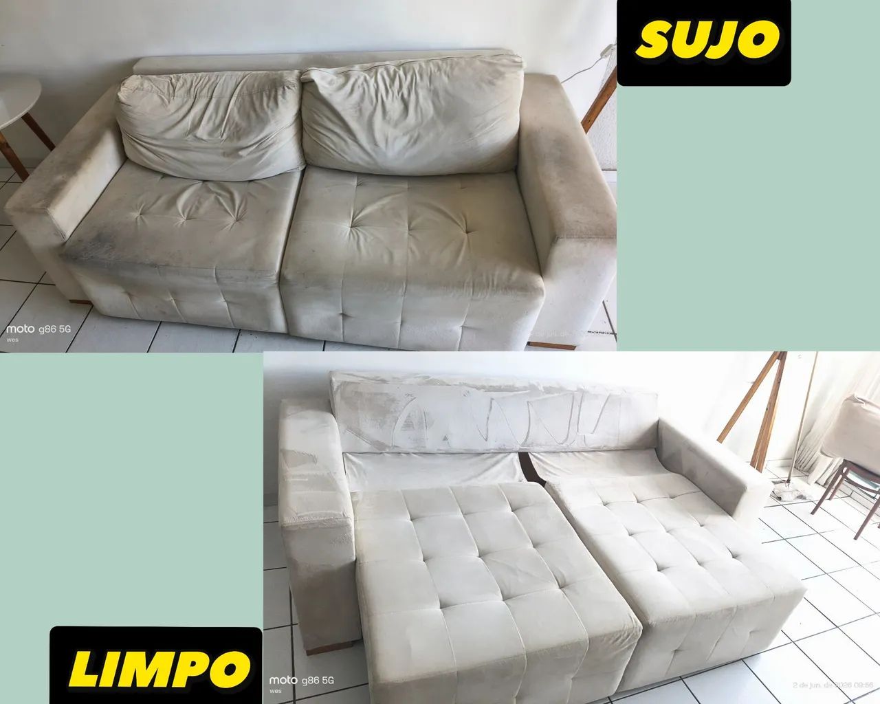 SEU SOFÁ HIGIENIZADO!! Deslocamento Grátis!  - Foto 4
