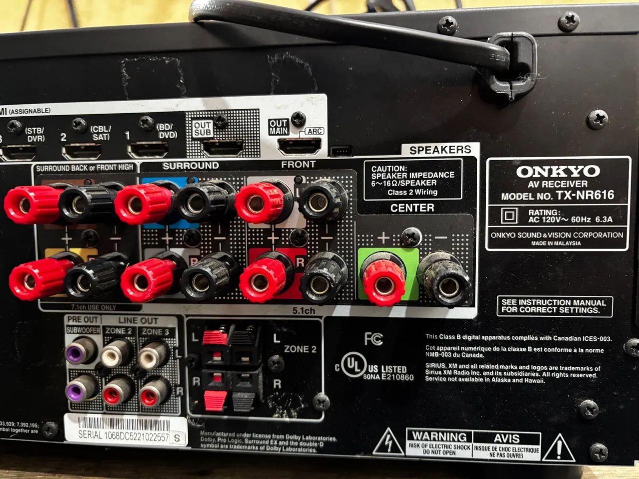 Receiver Onkyo TX-NR 616 - Equipamentos e Acessórios de Som