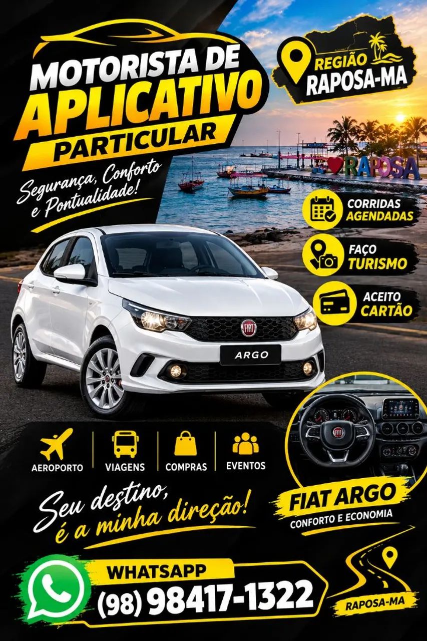 Motorista particular Uber e 99  RAPOSA-MA 
