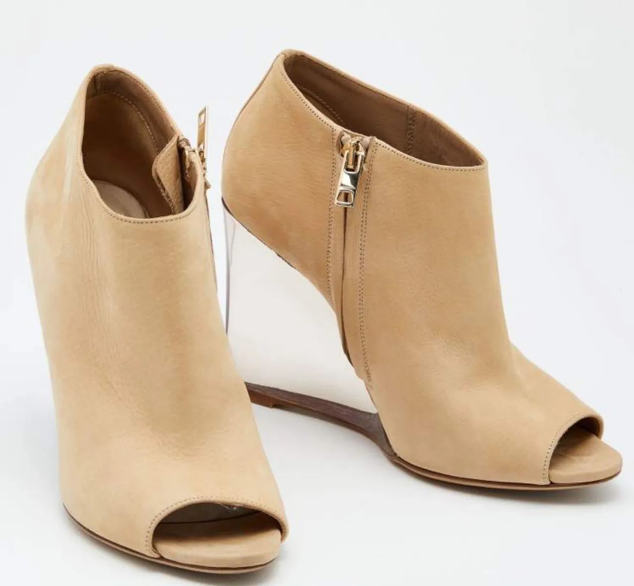 Sapato Anabela de couro feminino estilo bota - Burberry