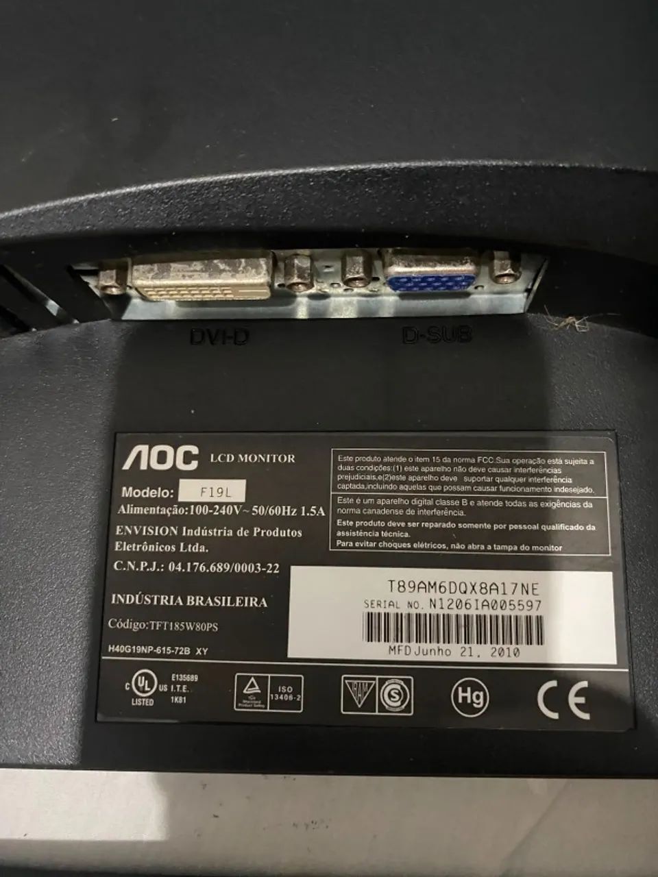 Monitor AOC [Tamanho, ex: 18.5] Polegadas - Foto 4