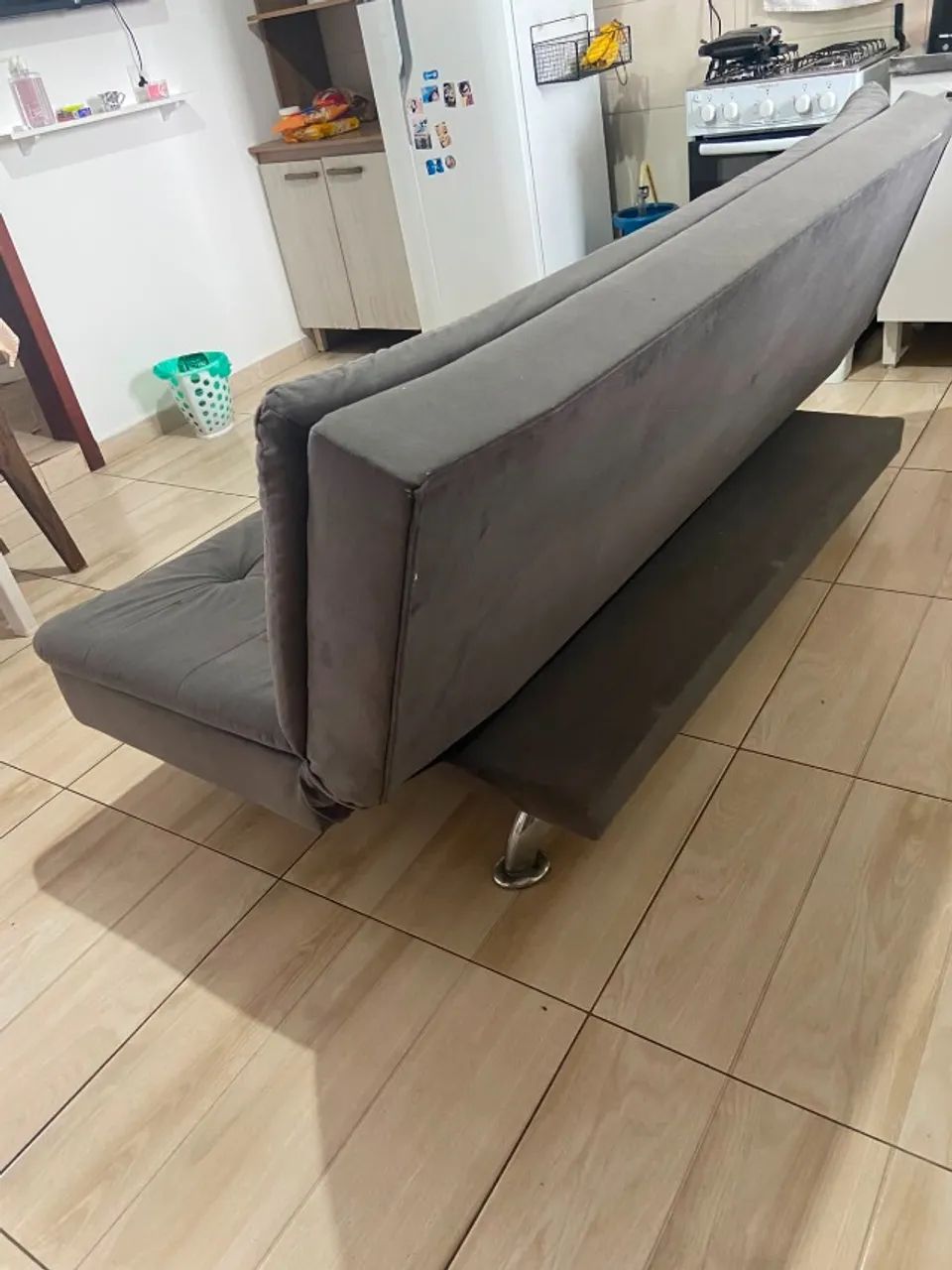 Sofá cama cinza - Foto 4