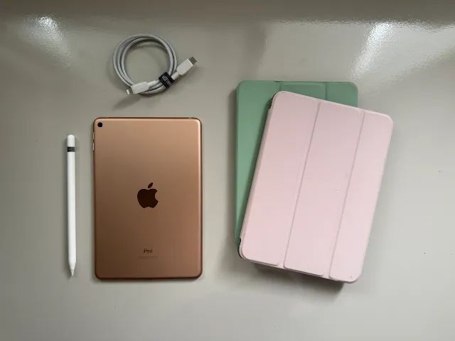 iPad mini 5ゴールド + Apple Pencil iPad Mini 5ª Geração Dourado 64GB A12 (Acompanha Apple Pencil 1ª