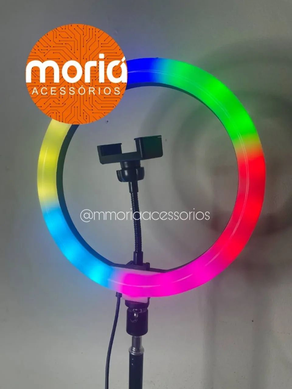 Ring Light Luz Rgb Aro 30cm 12 Polegadas + Tripé 2.10m - Foto 5