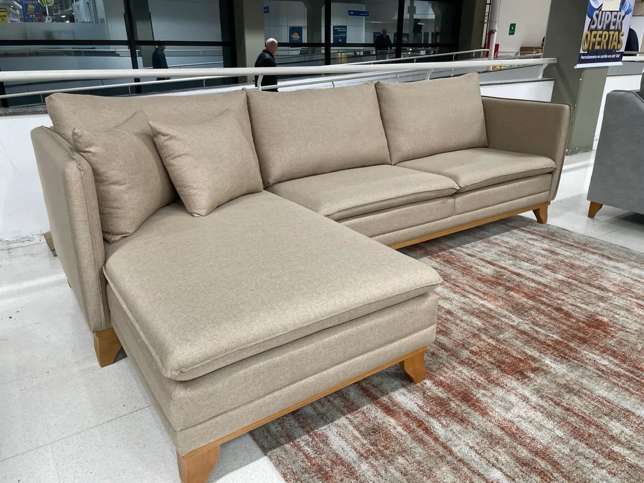 Lindo sofá com chaise 290x160 linho  - Foto 2
