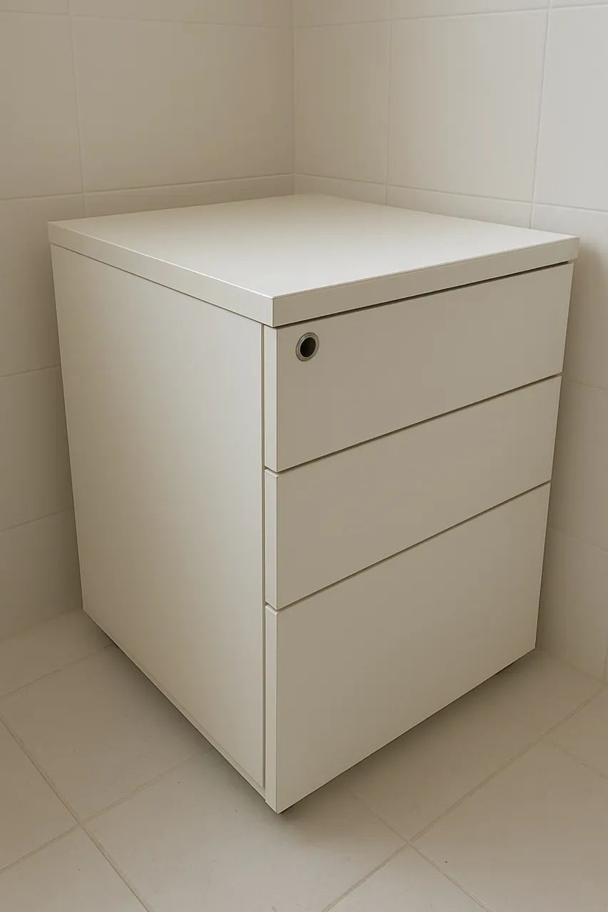 Gaveteiro branco em MDF - ótimo estado