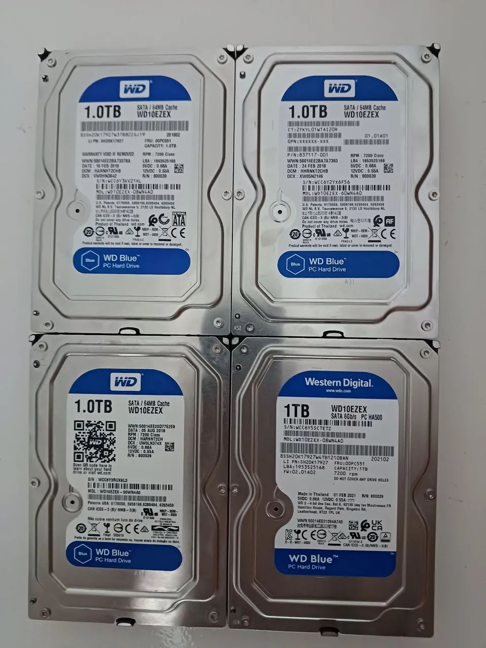4 hds 1tb wd Blue cftv nvr dvr cpu 