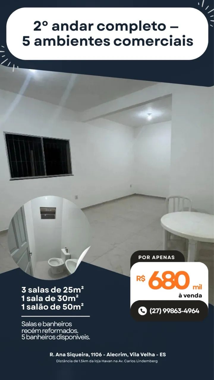 VENDO 5 salas comerciais 2° segundo andar vila velha - Foto 4
