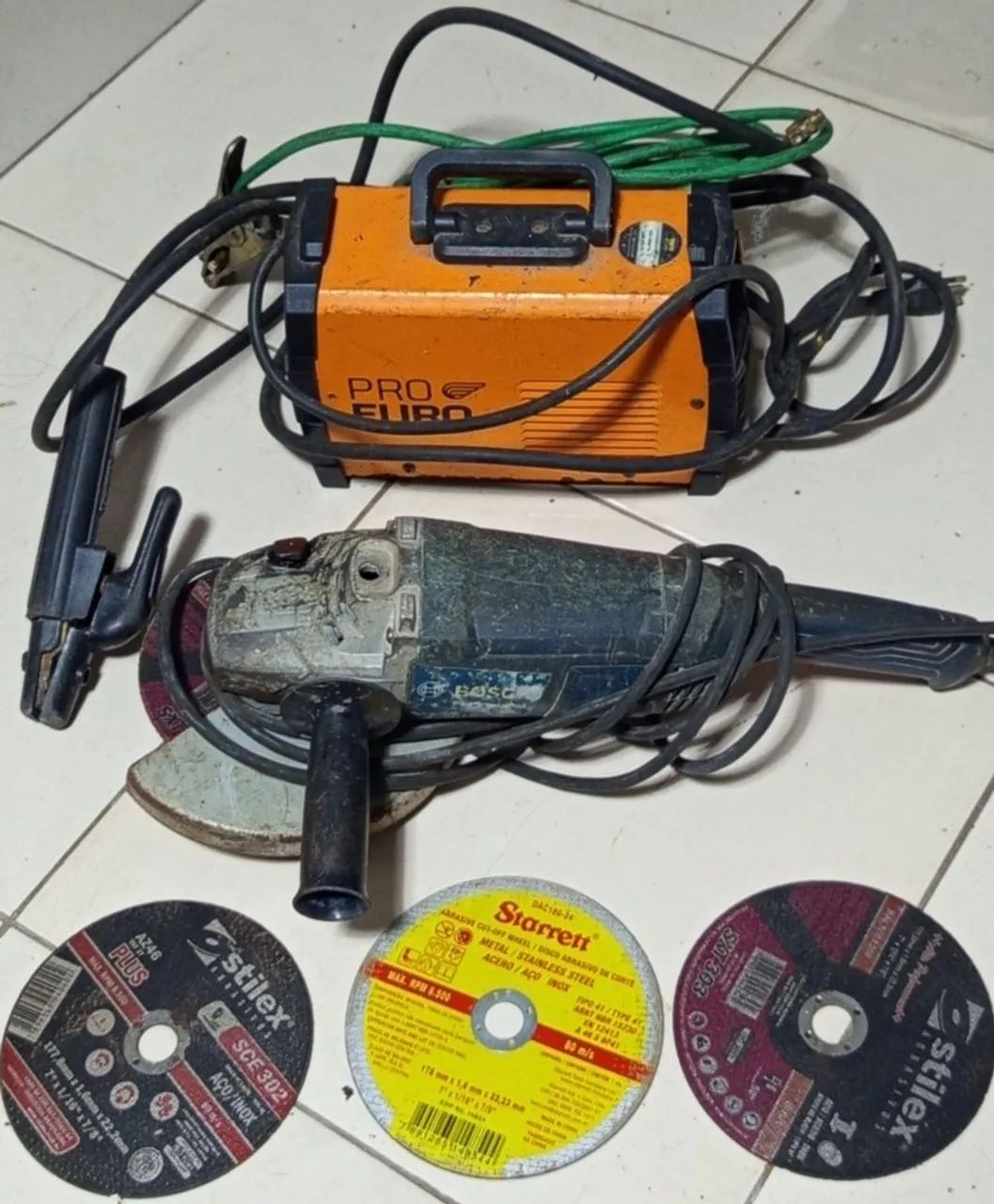 Máquina de Solda e Esmerilhadeira/Lixadeira