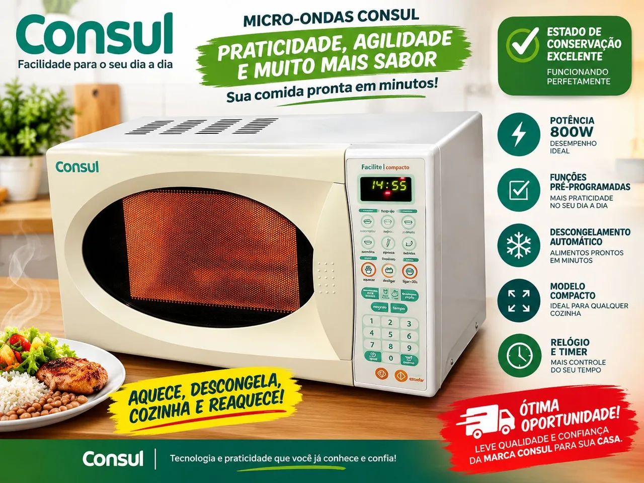Micro-ondas Com Garantia de 3 meses 