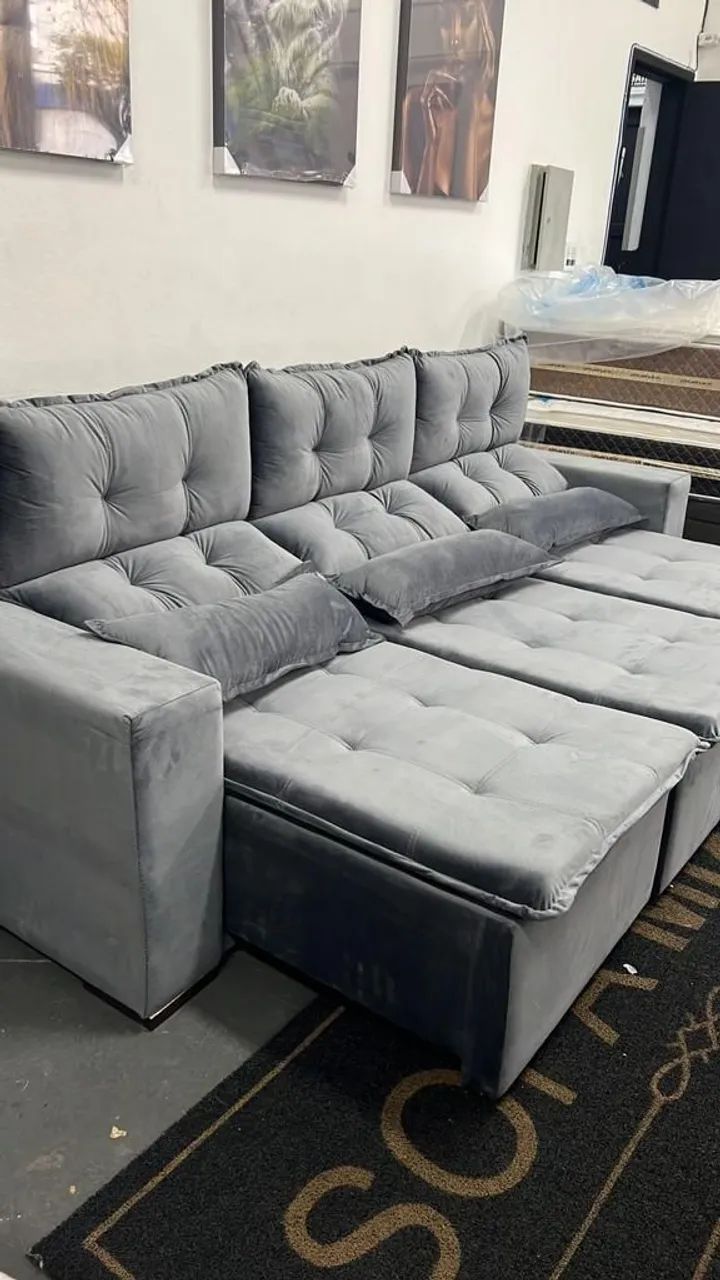 SOFÁ RETRÁTIL RECLINÁVEL 2.50 FRETE GRÁTIS  - Foto 2