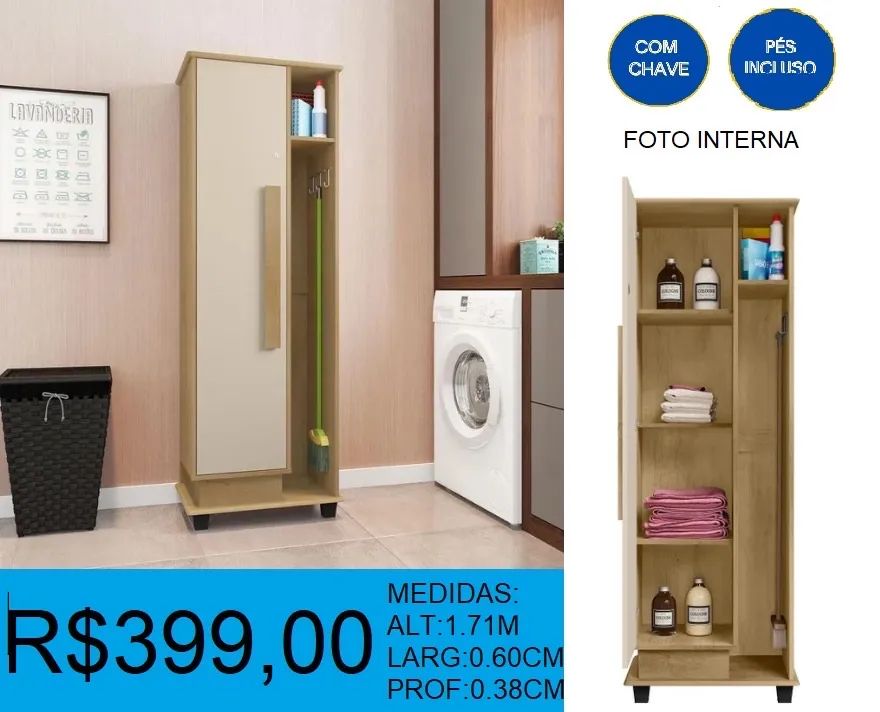 Armário para lavanderia - a pronta entrega 