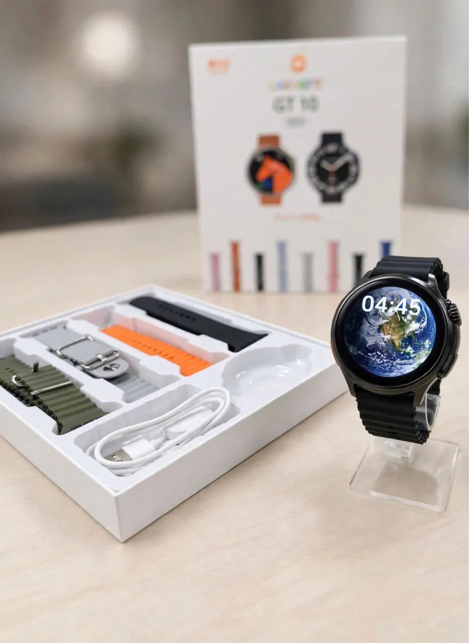 Smartwatch GT10 - 8 pulseiras