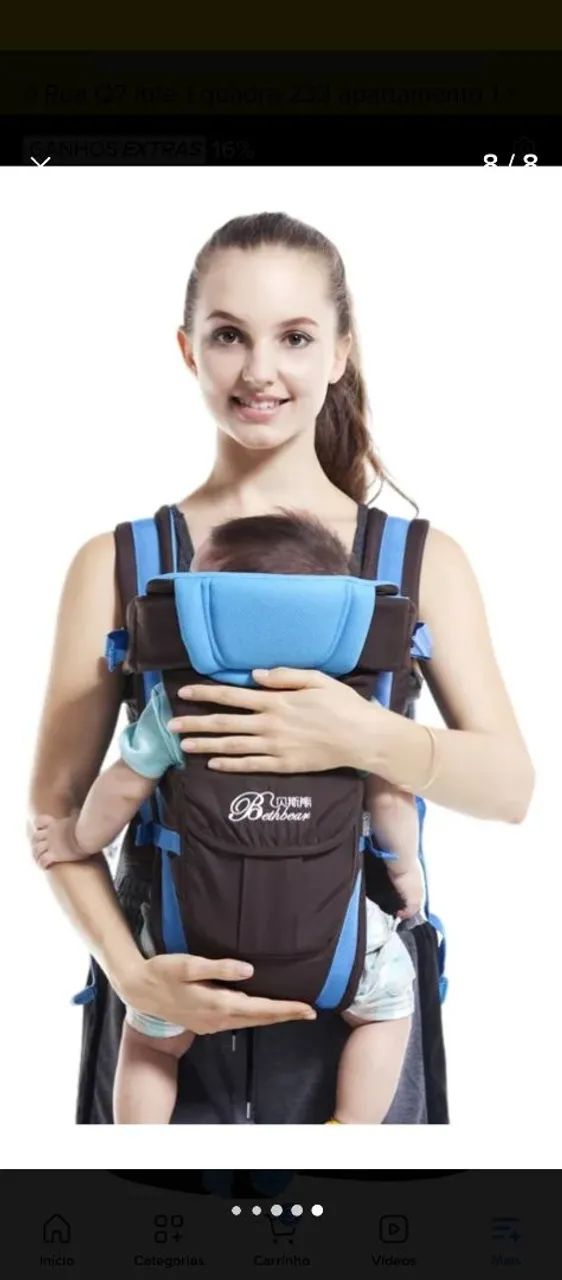 Bolsa canguru para bebê nova usada uma vez - Foto 4